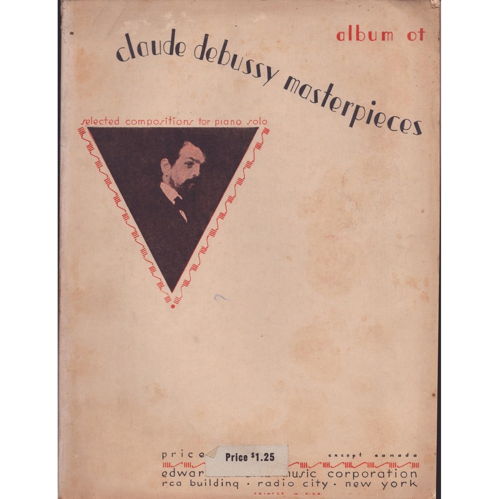 Claude Debussy Masterpieces Nine Selected Compositions for Piano Solo Music Book - Picture 1 of 3